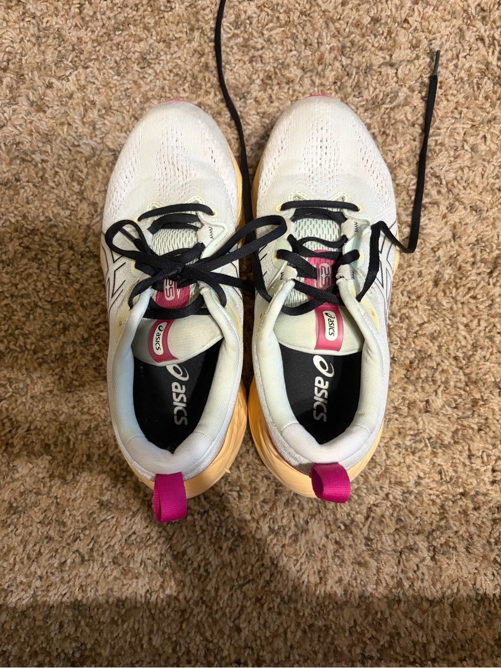 ASICS Women's Athletic Shoes - Mint green and light orange